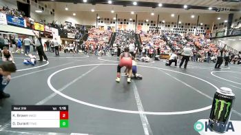 132 lbs Quarterfinal - Keyshaun Brown, Wagoner Takedown Club vs Dane Durant, Team Tulsa Wrestling Club