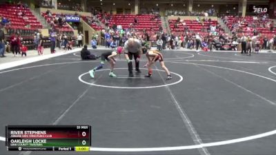 60 lbs Champ. Round 1 - Oakleigh Locke, Linn County Twisters vs River Stephens, Abilene Kids Wrestling Club