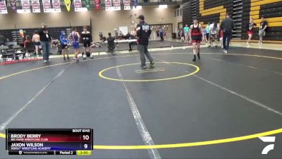 114 lbs Cons. Semi - Brody Berry, Big Game Wrestling Club vs Jaxon Wilson, Sebolt Wrestling Academy