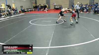 119 lbs Round 3: 3:00pm Fri. - Carson Madison, South Anchorage High School vs Rogelio Alvarez, Wasilla High School