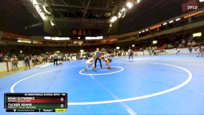 98 lbs Champ. Round 2 - Tucker Adams, Prescott Valley Bighorns vs Koah Gutierrez, Valiant College Prep