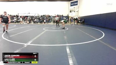 285 lbs Cons. Round 3 - Liam Clark, Cal Poly Humbolt vs Jakob Connors, Menlo College