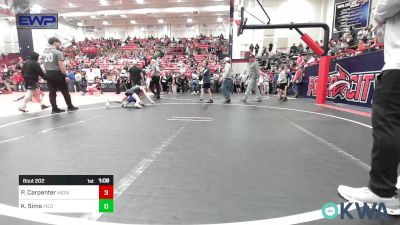 80 lbs Round Of 16 - Paisleigh Carpenter, Midwest City Bombers Youth Wrestling Club vs Kingston Sims, Piedmont