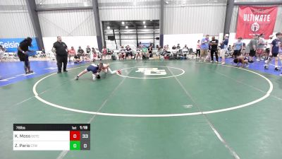 76 lbs Rr Rnd 3 - Kruz Moss, Team Gotcha vs Zachary Paris, CT Whale K-8