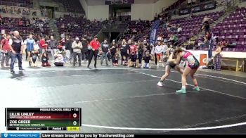 115 lbs Cons. Round 1 - Lillie Linley, Wrecking Crew Wrestling Club vs Zoe Greer, Betterman Elite Wrestling