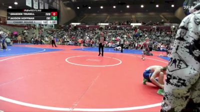 82 lbs Champ. Round 1 - Graeden Trudell, Pottsville Apache Youth Wrestling vs Jaxson Hoffman, Conway Wrestling Club