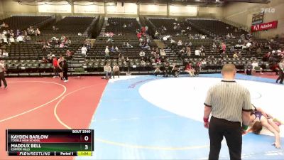 147 lbs Quarterfinal - Kayden Barlow, Tooele High School vs Maddux Bell, Copper Hills