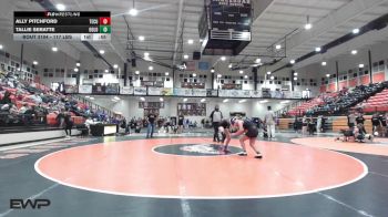 117 lbs Consi Of 8 #1 - Ally Pitchford, Tecumseh HS Girls vs Tallie Seratte, Oologah