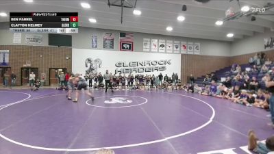 200 lbs Finals (2 Team) - Clayton Helmey, Glenrock Intermediate Middle School vs Ben Farrel, Thermopolis Middle School