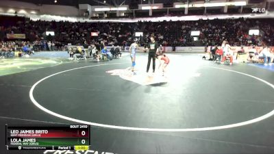 Girls 105 lbs Cons. Round 2 - Lola James, Federal Way (Girls) vs Leo Jaimes Brito, Kent Meridian (Girls)