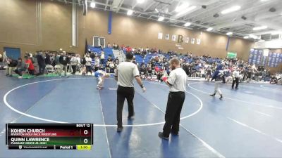 108 lbs Cons. Round 2 - Kohen Church, Riverton Wolf Pack Wrestling vs Quinn Lawrence, Pleasant Grove Jr. High