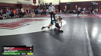 PW-2 lbs Semifinal - Paisley Lacy, Indee Mat Club vs Ava MacTaggart, Alburnett Mat Pack