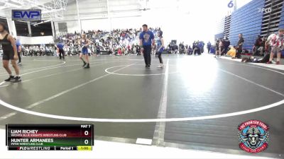 85 lbs Quarterfinal - Liam Richey, Wichita Blue Knights Wrestling Club vs Hunter Armanees, Piper Wrestling Club