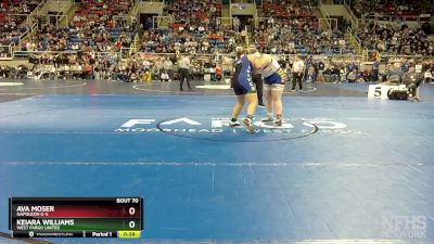 250 lbs Cons. Round 3 - Ava Moser, Napoleon G-S vs Keiara Williams, West Fargo United