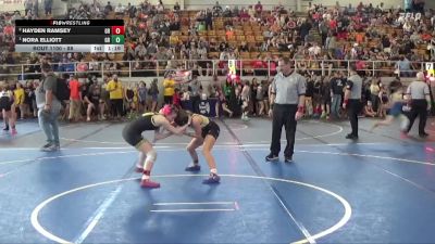 88 lbs Round 3 - Nora Elliott, Rogue Wrestling Club vs Hayden Ramsey, Watkins Memorial