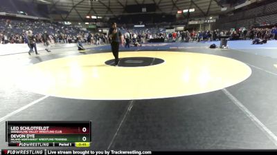 115 lbs 5th Place Match - Devon Dye, Inland Northwest Wrestling Training Center vs Leo Schlotfeldt, Snoqualmie Valley Wrestling Club