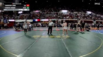 G - 140 lbs 5th Place Match - Bonita Kinzer, Powder River Co. (Broadus) Girls vs Madison Lamb, Glasgow Girls