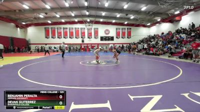 125 lbs Champ. Round 2 - Devan Guiterrez, Bakersfield College vs Benjamin Peralta, Simpson University