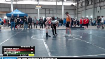 132 lbs Champ. Round 1 - Stratton Wright, Jerome Middle School vs Mavrick Marquett, Idaho Gold Wrestling