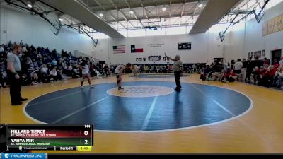 144 lbs 1st Place Match - Yahya Mir, St. John`s School Houston vs Millard Tierce, Ft. Worth Country Day School