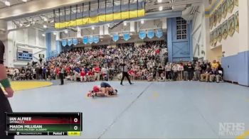 113 lbs Quarterfinal - Mason Milligan, First State Military Academy vs Ian Alfree, Smyrna H S