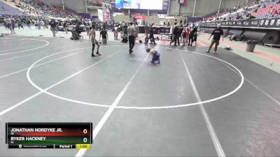 93 lbs Quarterfinal - Jonathan Nordyke Jr., IN vs Ryker Hackney, IA