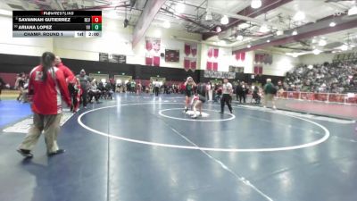 120 lbs Champ. Round 1 - Savannah Gutierrez, Redlands East Valley vs Ariana Lopez, Victor Valley