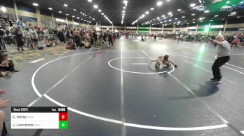 57 lbs Consi Of 8 #2 - Clayten White, Fergus Falls vs Jaxson Lawrence, Gold Rush Wr Acd