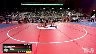 4A-132 lbs Champ. Round 1 - Chris Barrett, Natrona County vs Lucas Medina, Central