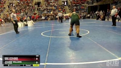 285 lbs 5th Place Match - Eric Stouder, Grand Forks Central vs Amaree Williams, West Fargo