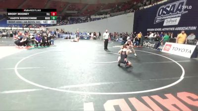 4A Boys 120 lbs Cons. Round 3 - Hadyn Widdicombe, Marshfield Boys vs Brody Mooney, Tillamook Boys