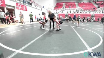 76 lbs Consi Of 4 - Bentlee McKinnon, Weatherford Youth Wrestling vs Tracen Rhoden, Del City Little League Wrestling