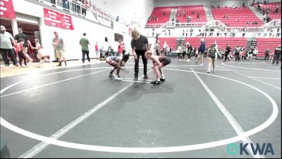 76 lbs Consi Of 4 - Bentlee McKinnon, Weatherford Youth Wrestling vs Tracen Rhoden, Del City Little League Wrestling