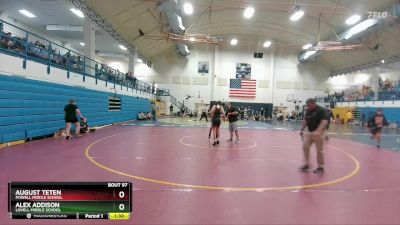 117-126 lbs Round 1 - August Teten, Powell Middle School vs Alex Addison, Lovell Middle School