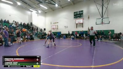 175 lbs Carson Asay, Lovell High School vs Preston Sorensen, Glenrock