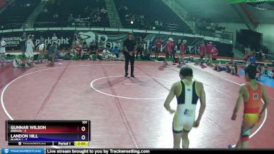 101 lbs Round 3 (8 Team) - Gunnar Wilson, Oregon vs Landon Hill, Alaska 1