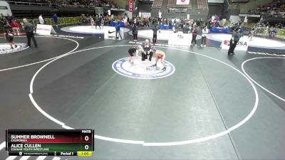 100 lbs Cons. Semi - Summer Brownell, California vs Alice Cullen, Cougar Youth Wrestling