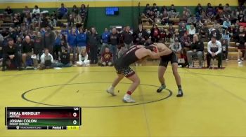 126 lbs Champ. Round 2 - Josiah Colon, MOUNT VERNON vs Mikal Brindley, MENTOR