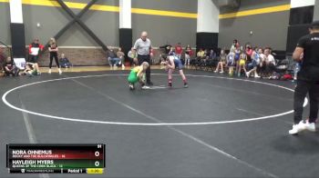 91 lbs Round 2 (4 Team) - Nora Ohnemus, Rocky And The Bullwinkles vs Hayleigh Myers, Queens Of The Corn Black