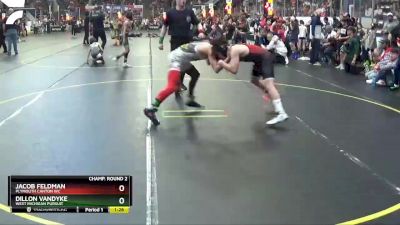 95 lbs Champ. Round 2 - Dillon VanDyke, West Michigan Pursuit vs Jacob Feldman, Plymouth Canton WC