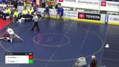 212 lbs Round Of 64 - Zachary Phillips, Brookville vs Evan Hugar, Montgomery