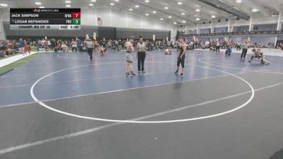 144 lbs Champ. Rd Of 16 - Jack Simpson, Black Fox Wrestling Academy vs Logan Refsnider, Pinnacle Wrestling School