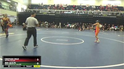 133 lbs Cons. Round 3 - Ben Quilpa, Sacramento City College vs Cristian Cruz, Skyline College