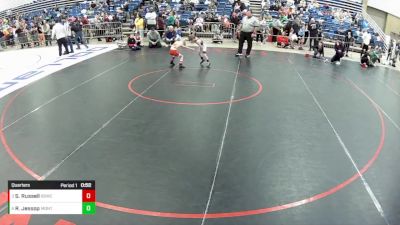 8U Boys - 43 lbs Quarters - Silas Russell, Bloomington South Wrestling Club vs Ridge Jessop, Montana