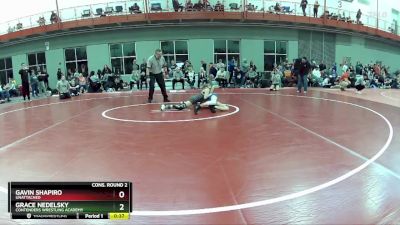 70 lbs Cons. Round 2 - Gavin Shapiro, Unattached vs Grace Nedelsky, Contenders Wrestling Academy