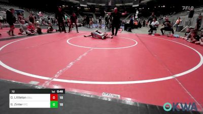 72 lbs 3rd Place - Oliver Littleton, Collinsville Cardinal Youth Wrestling vs Grady Zinter, Owasso Takedown Club