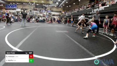 67 lbs Semifinal - Bryson Hanson, Lone Grove Takedown Club vs Jaysten Wolfe, Team Nomad