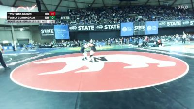 Girls 3A 115 lbs Cons. Round 2 - Victoria Cation, Shelton (Girls) vs Jayla Cunningham, Kentlake (Girls)