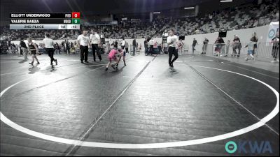 55 lbs 2nd Place - Elliott Underwood, Piedmont vs Valerie Baeza, Woodward Youth Wrestling