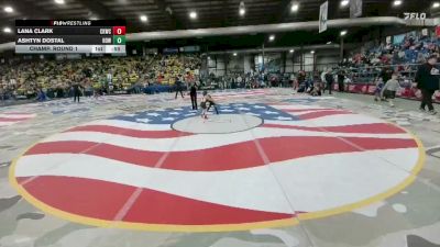 35-40 lbs Champ. Round 1 - Lana Clark, Cowboy Kids Wrestling Club vs Ashtyn Dostal, Howells-Dodge